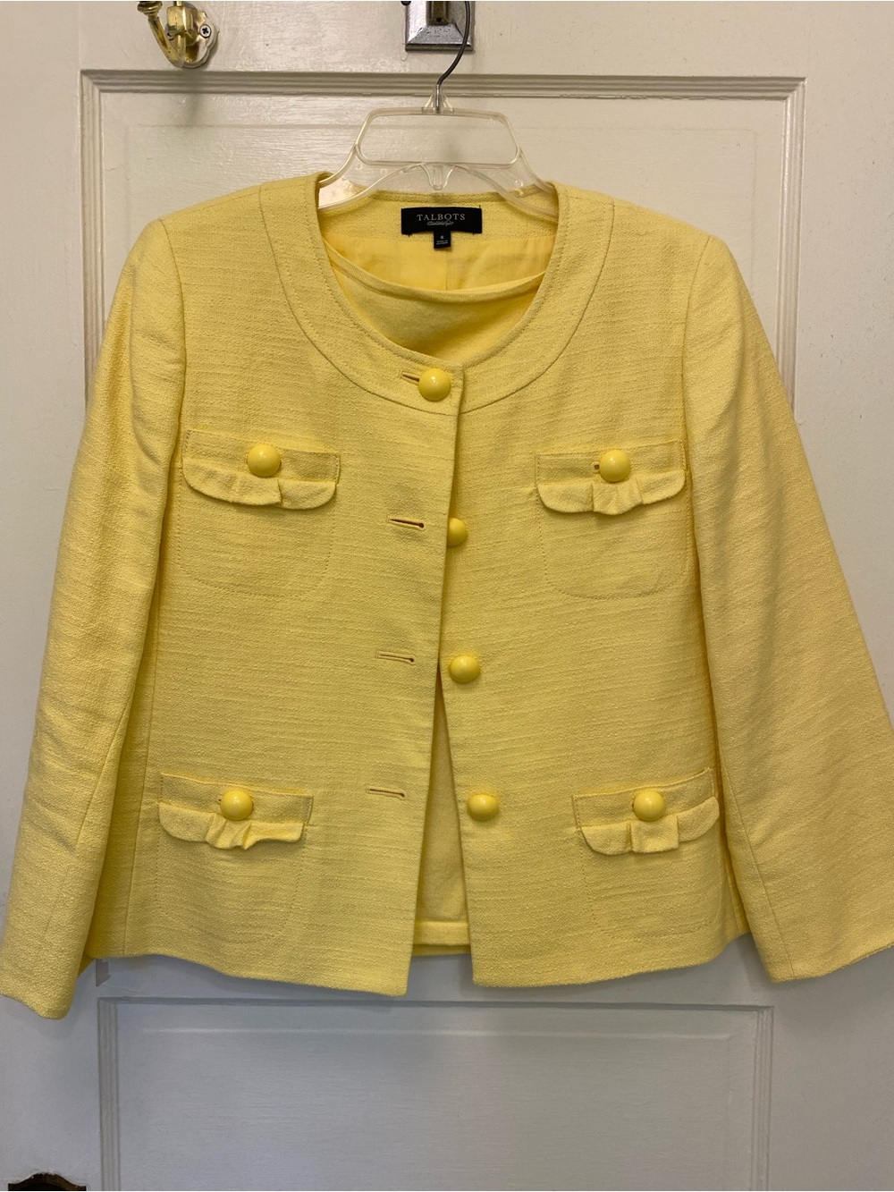 Talbots Bright Yellow Jackie O-Style Jacket Blazer With Free Sweater